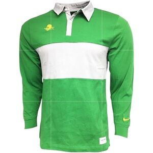 Nike Oregon Ducks Campus Long Sleeve Rugby Polo Mens M Green Shirt